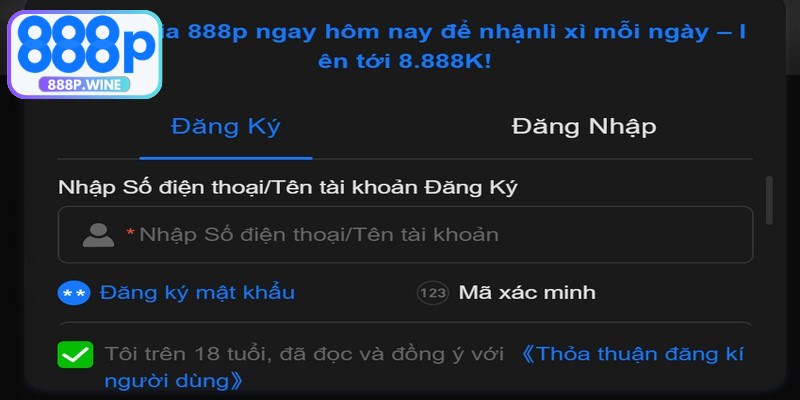 Đăng ký 888P là bước đầu tiên để bạn khám phá sân chơi lý tưởng